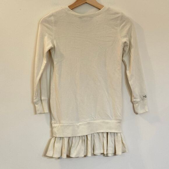 Ralph Lauren Sweatshirt Dress sz M (8-10) Sweater Dress with Waffle knit ruffles - Picture 6 of 8